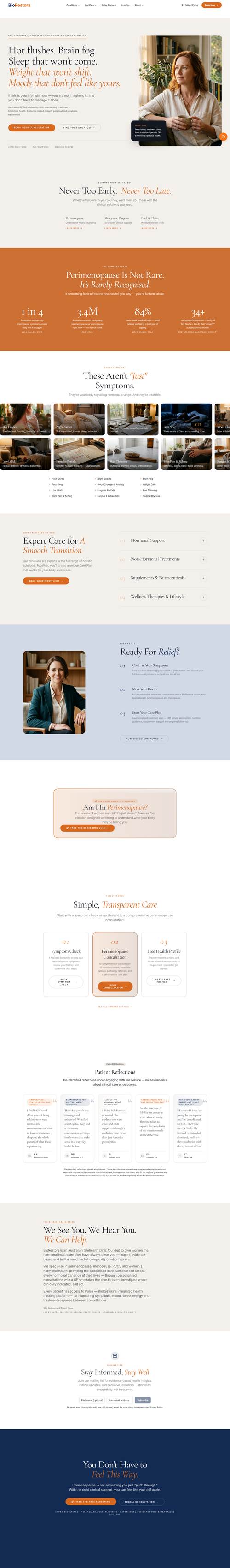 BioRestora landing page
