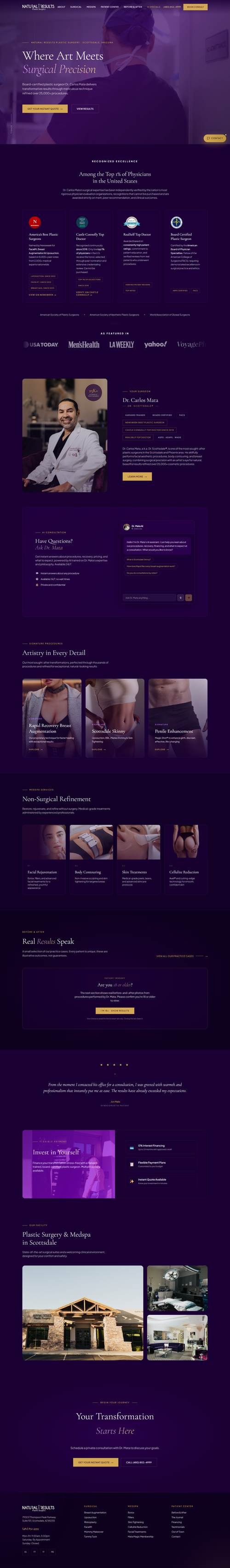 Natural Results AZ landing page