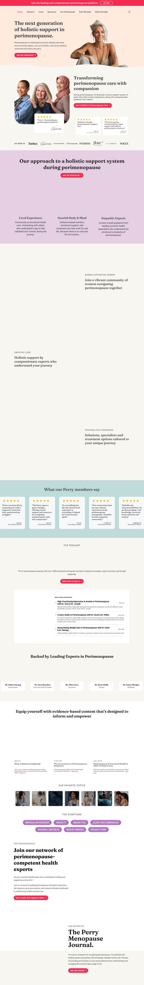 Perry landing page