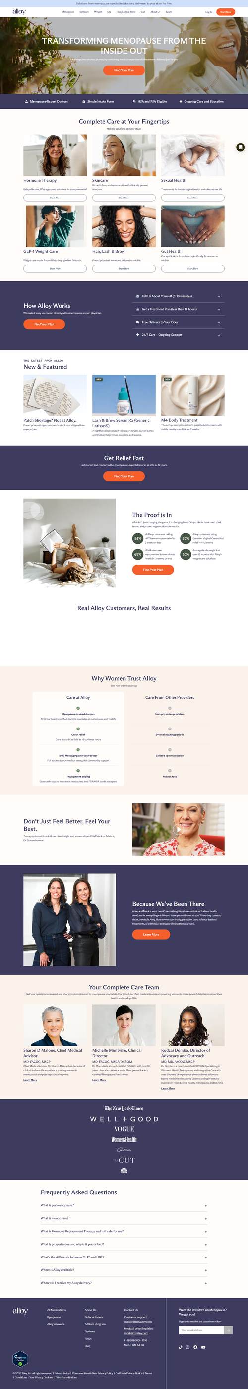 Alloy landing page