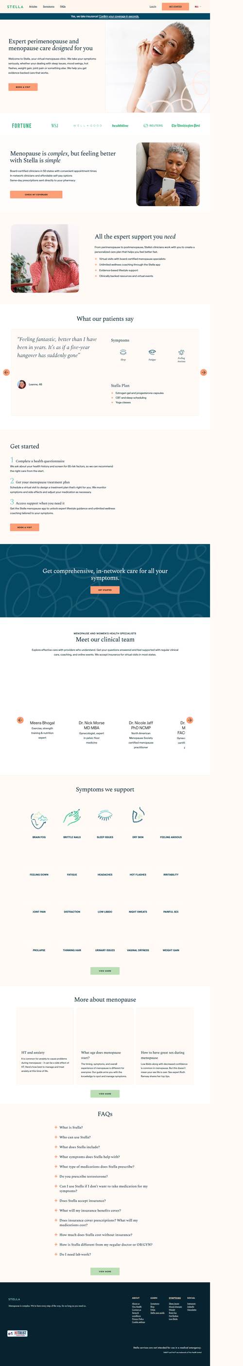 Stella landing page