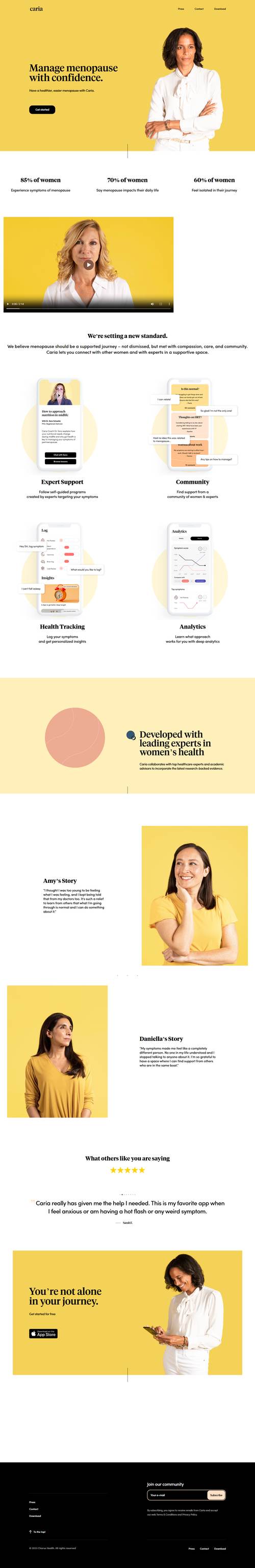 Caria landing page