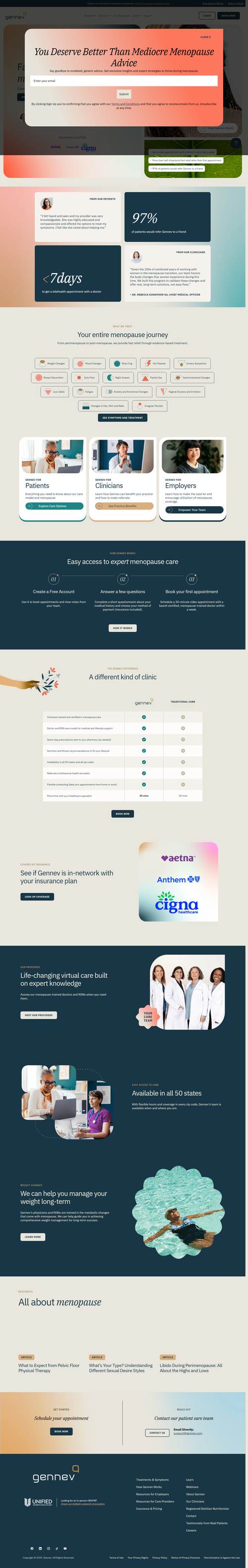 Gennev landing page