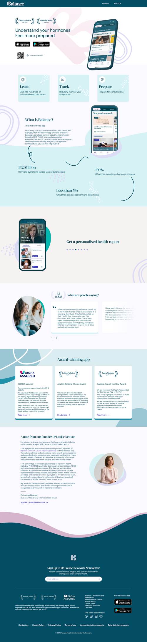 Balance Menopause landing page