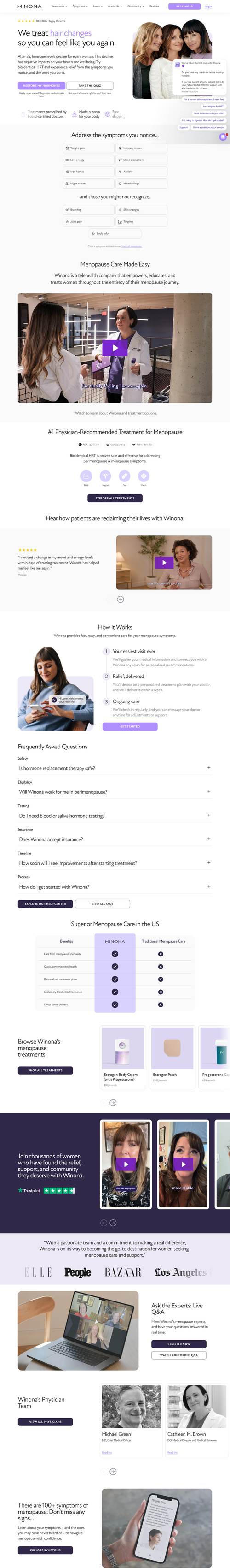 Winona landing page