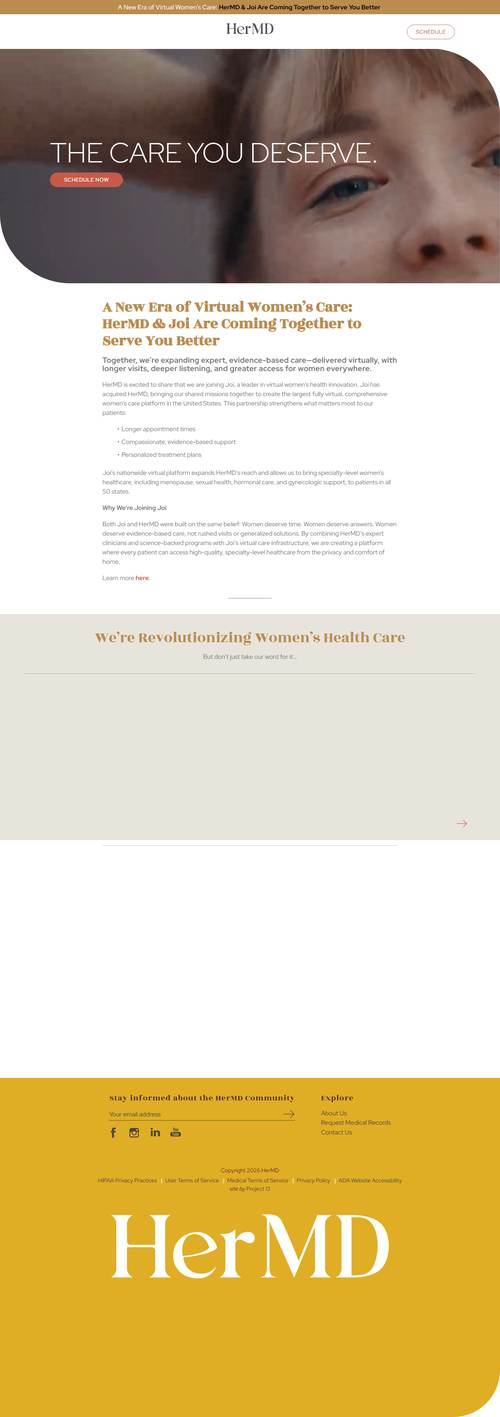 HerMD landing page