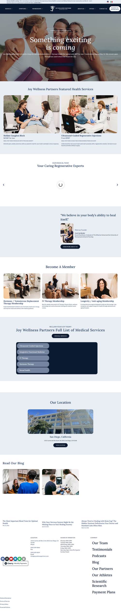 Joy Wellness Partners landing page
