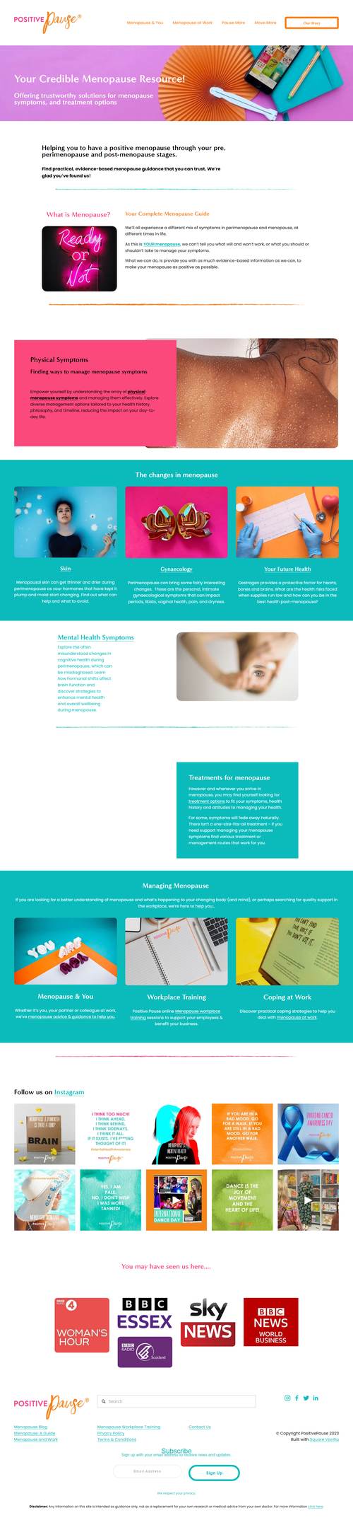Positive Pause landing page
