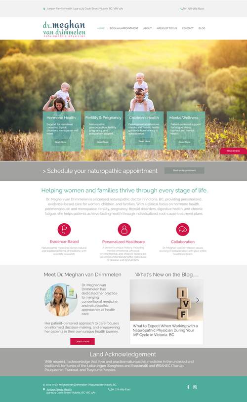 Dr. Meghan van Drimmelen landing page