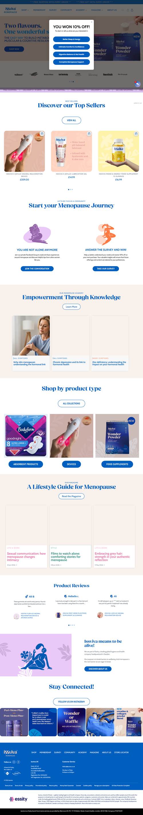 Issviva landing page