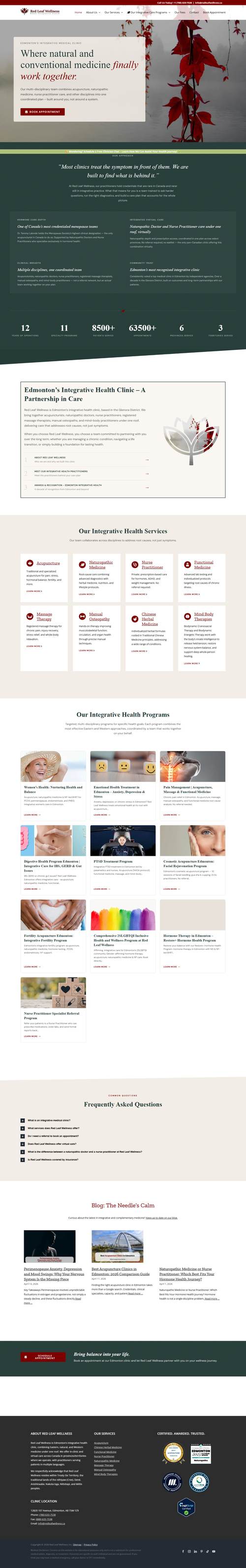 Red Leaf Wellness landing page