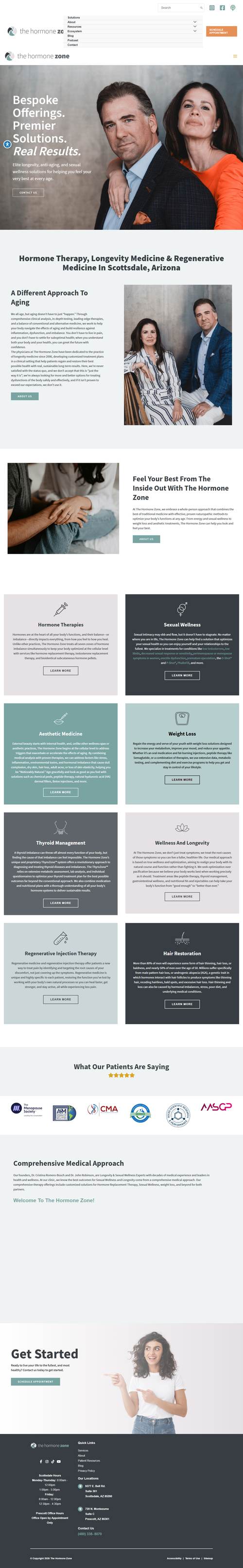 The Hormone Zone landing page