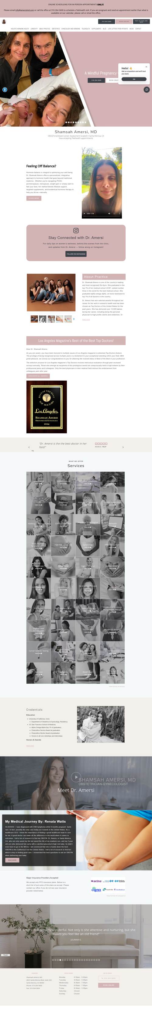 Dr. Shamsah Amersi landing page
