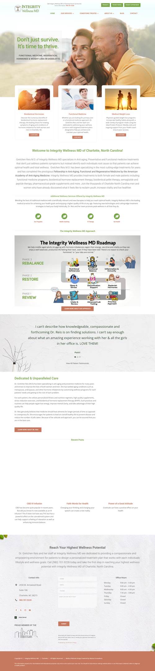 Integrity Wellness MD landing page