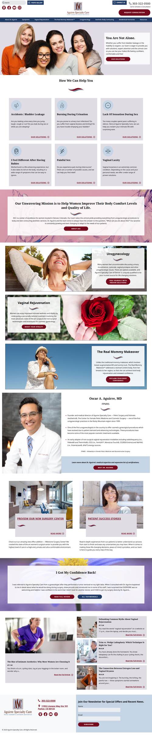 Aguirre Specialty Care (ASC Denver) landing page