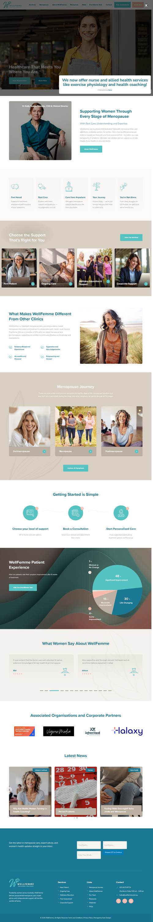 WellFemme landing page