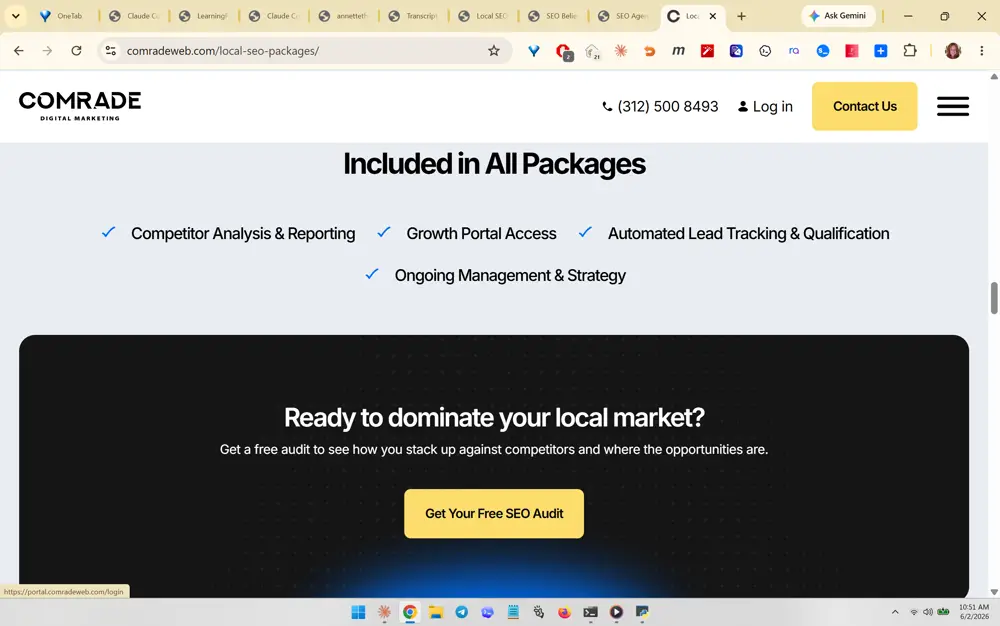 Comrade Digital Marketing (comradeweb.com/local-seo-packages) screenshot 404