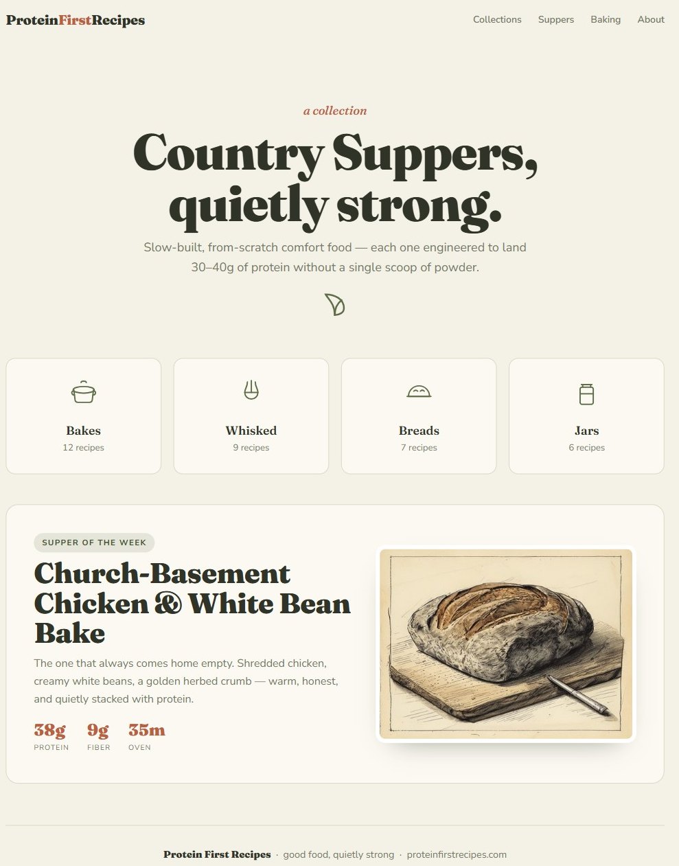 Modern craftsy collection web page