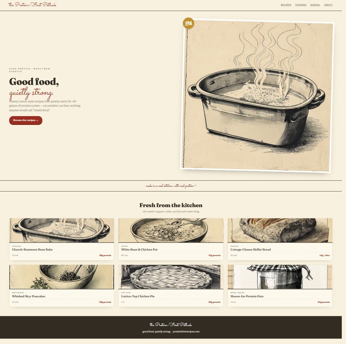 Farmhouse recipe blog homepage