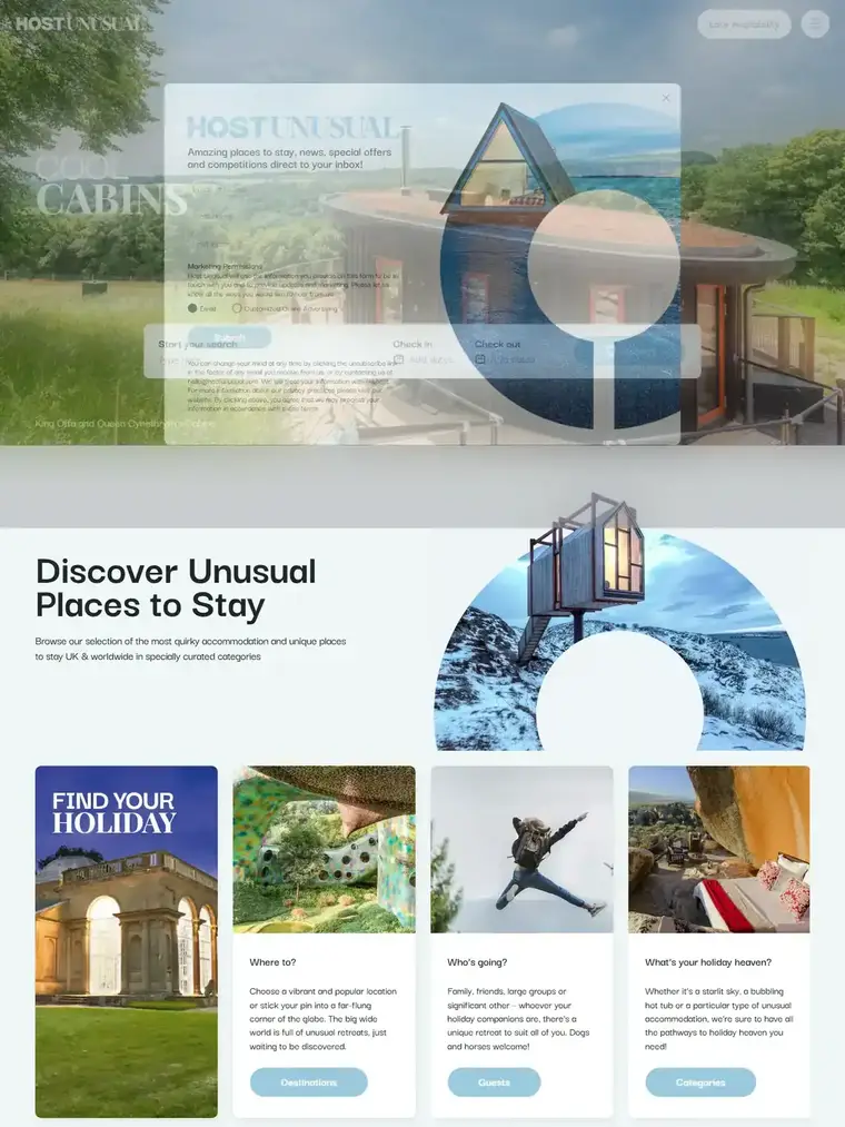 Host Unusual homepage, full page capture