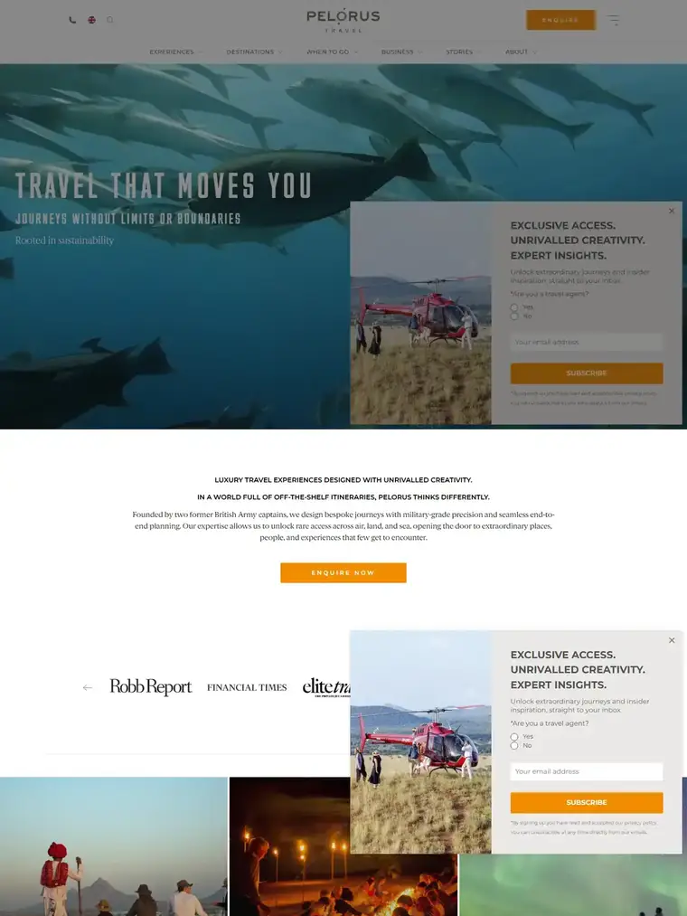 Pelorus homepage, full page capture