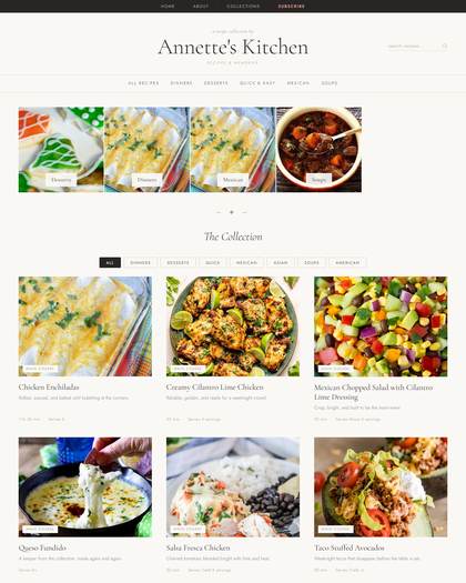 Top of the A Beautiful Plate style page