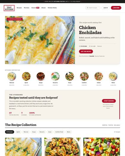 Top of the America's Test Kitchen style page