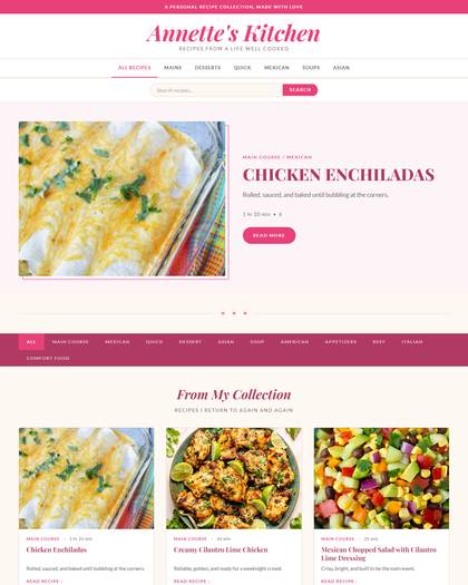 Top of the Joy the Baker style page