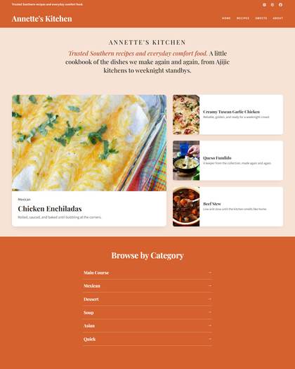 Top of the Lana's Cooking style page