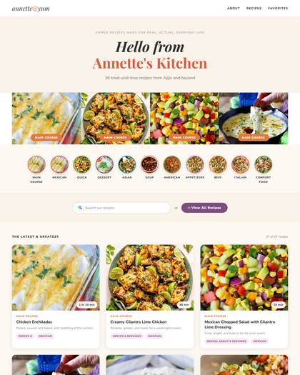 Top of the Pinch of Yum style page