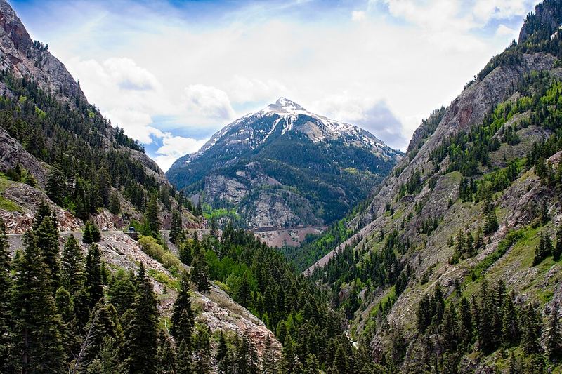 Red Mountain Pass, Colorado, the iron-red mountains above the Million Dollar Highway