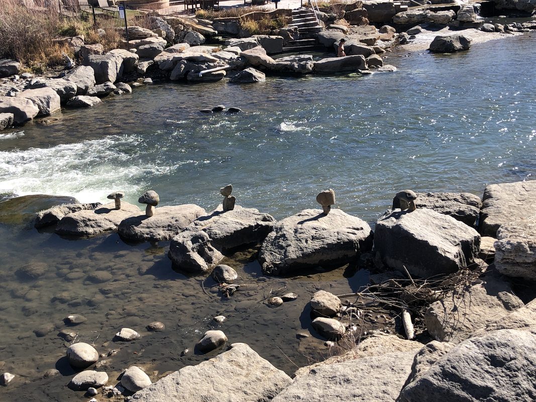 Pagosa Hot Springs soaking pools on the San Juan River at The Springs Resort, Pagosa Springs, Colorado